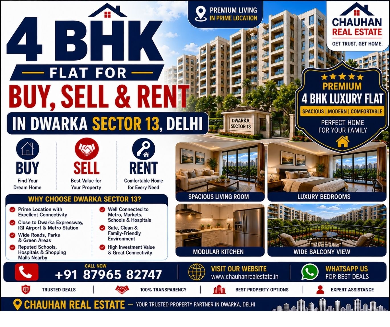4 BHK Flat for Buy Sell & Rent in Dwarka Sector 13 Delhi