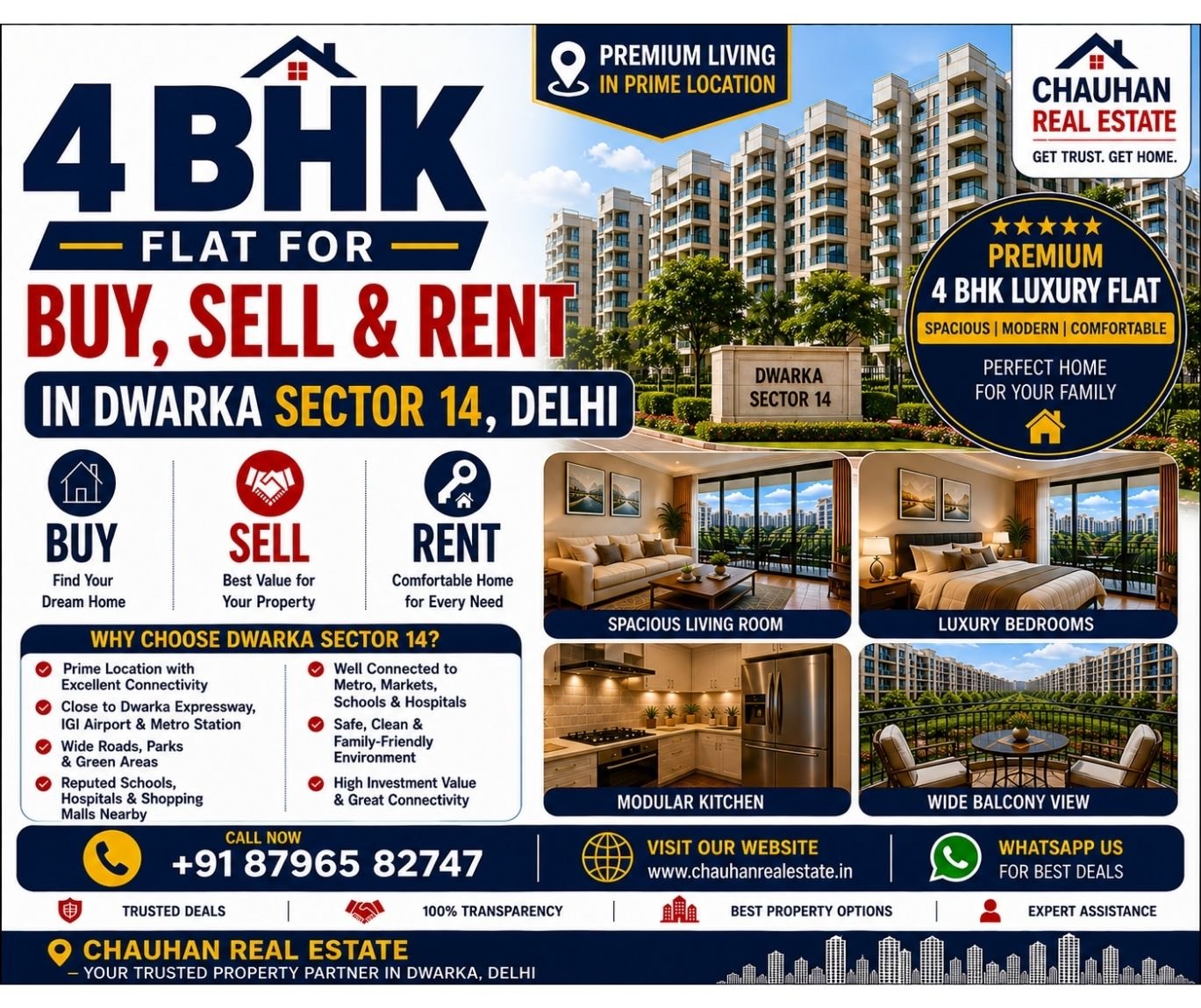 4 BHK Flat for Buy Sell & Rent in Dwarka Sector 14 Delhi