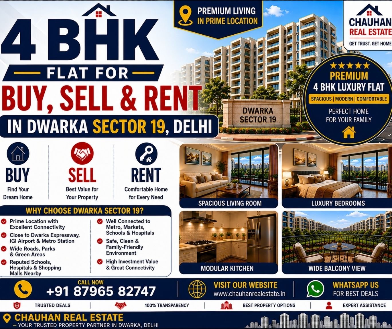 4 BHK Flat for Buy Sell & Rent in Dwarka Sector 19 Delhi