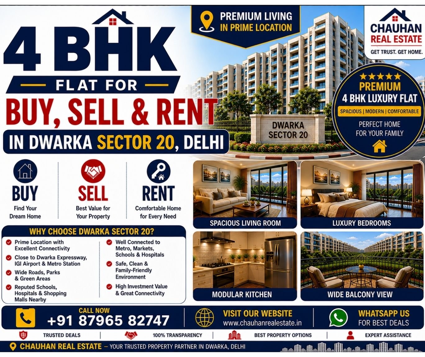 4 BHK Flat for Buy Sell & Rent in Dwarka Sector 20 Delhi