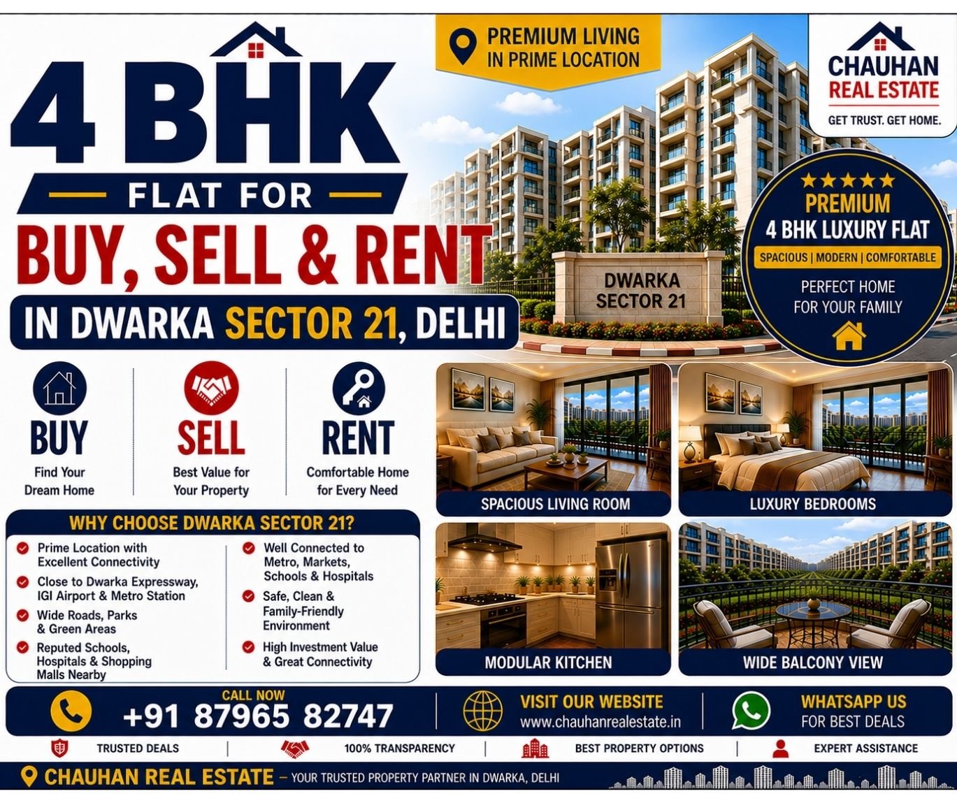 4 BHK Flat for Buy Sell & Rent in Dwarka Sector 21 Delhi