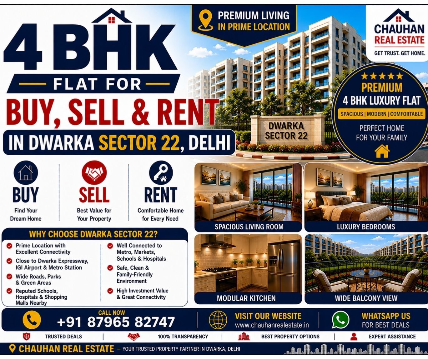 4 BHK Flat for Buy Sell & Rent in Dwarka Sector 22 Delhi