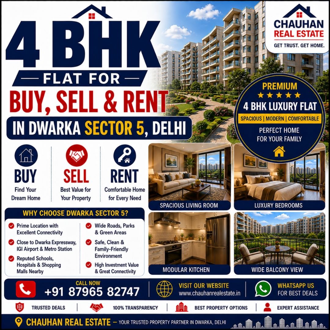 4 BHK Flat for Buy Sell & Rent in Dwarka Sector 5 Delhi